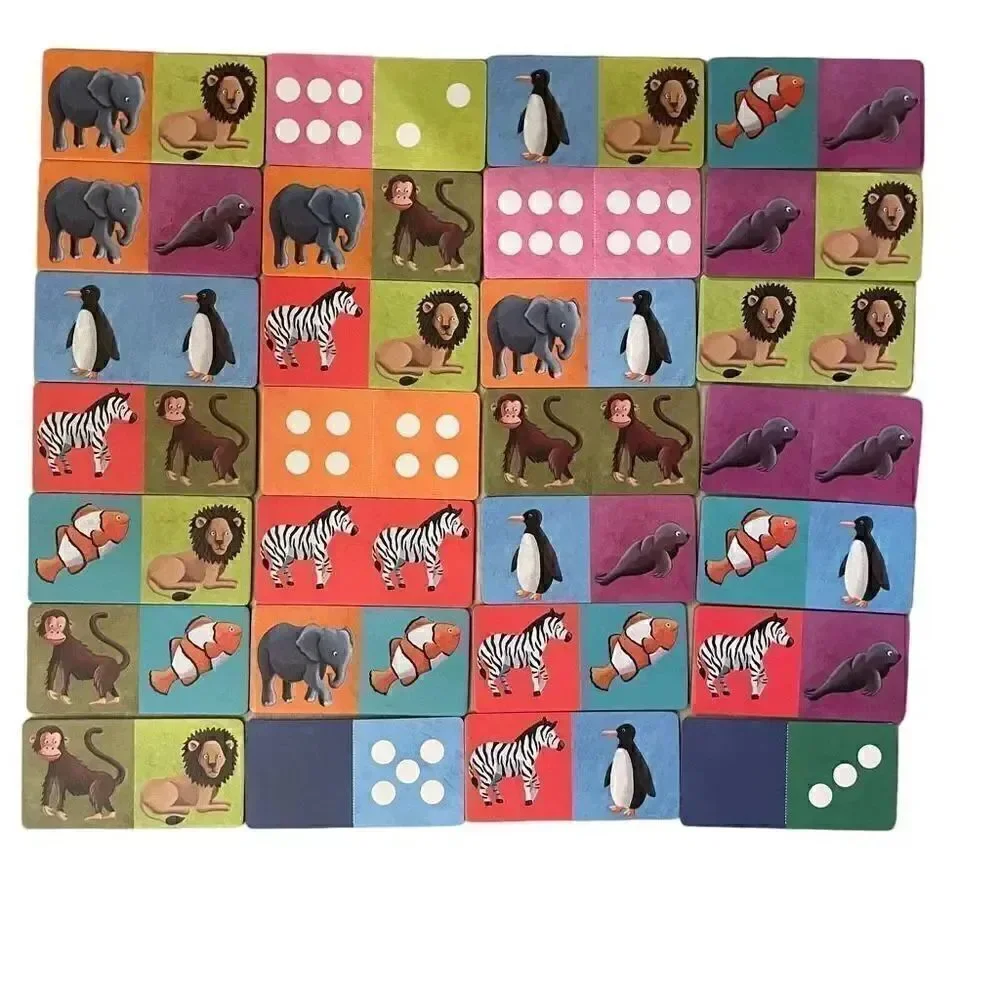 Janod Exotic Animal Dominos Educational Learning Fun Busy Family Game 3-7 yrs